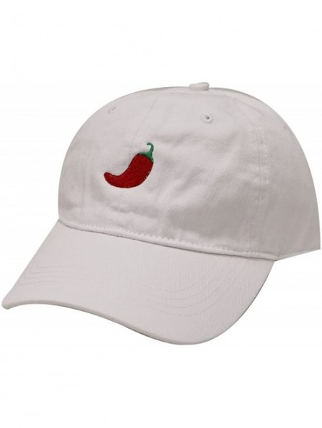 Baseball Caps Hot Pepper Cotton Baseball Dad Cap - White - C612OB153YA $18.73