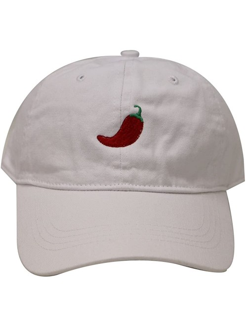 Baseball Caps Hot Pepper Cotton Baseball Dad Cap - White - C612OB153YA $18.73