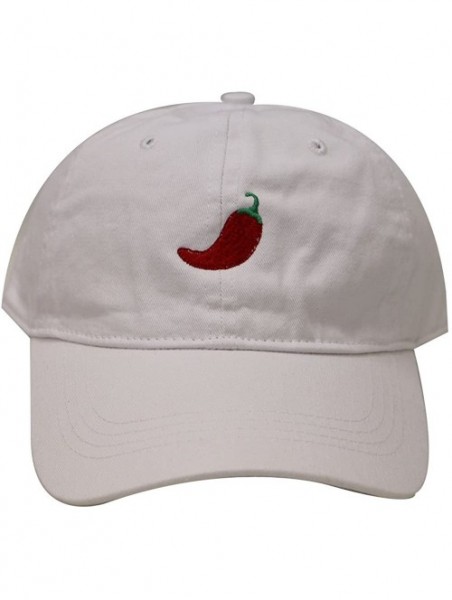 Baseball Caps Hot Pepper Cotton Baseball Dad Cap - White - C612OB153YA $18.73