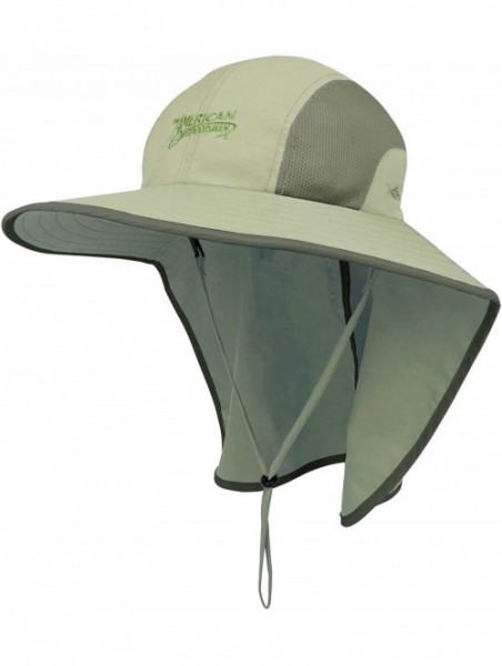 Sun Hats Juniper Men's Taslon UV Large Bill Cap Fishing Sun Hat - Khaki - C412NT4IBVQ $21.35