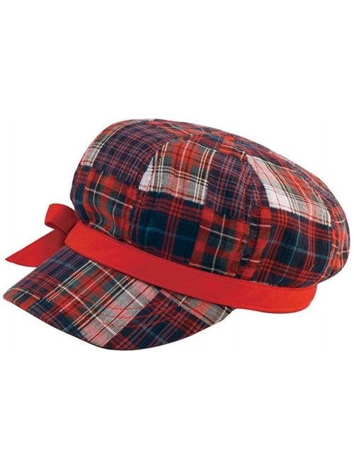 Newsboy Caps LADIES TWILL NEWSBOY PLAID CAP - Red - C611CJQ0YP1 $12.83