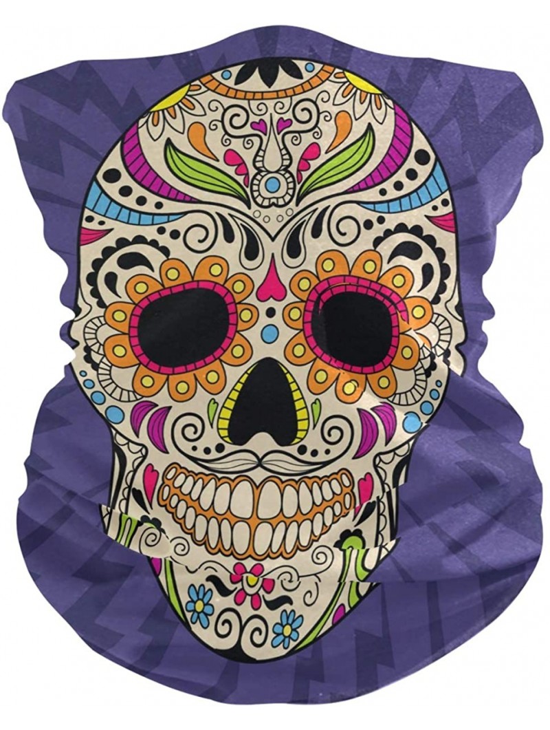 Balaclavas Stylish Gaiters Seamless Recreation - Purple Skull - CL197LYMZMR $14.56