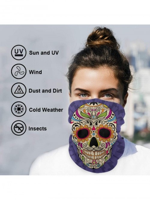 Balaclavas Stylish Gaiters Seamless Recreation - Purple Skull - CL197LYMZMR $14.56