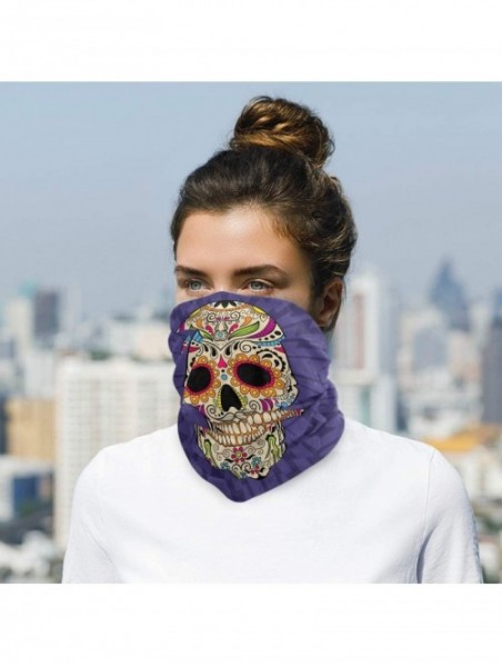 Balaclavas Stylish Gaiters Seamless Recreation - Purple Skull - CL197LYMZMR $14.56