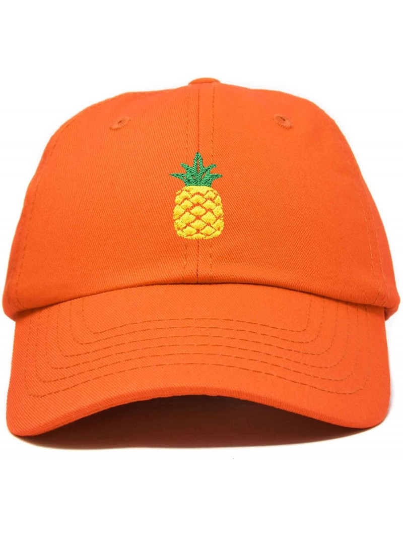 Baseball Caps Pineapple Hat Unstructured Cotton Baseball Cap - Orange - C318ICEAS6D $10.32