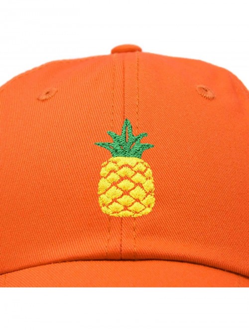 Baseball Caps Pineapple Hat Unstructured Cotton Baseball Cap - Orange - C318ICEAS6D $10.32