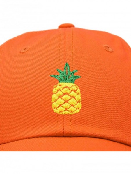 Baseball Caps Pineapple Hat Unstructured Cotton Baseball Cap - Orange - C318ICEAS6D $10.32