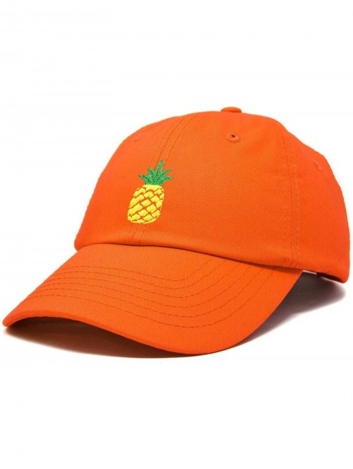 Baseball Caps Pineapple Hat Unstructured Cotton Baseball Cap - Orange - C318ICEAS6D $10.32