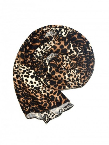 Headbands Women' Soft Stretch Headband Long HeadWrap Scarf Turban Tie (Leopard color) - Leopard color - CT18LEO0Y65 $28.05