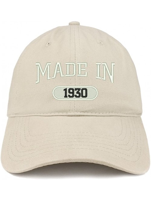 Baseball Caps Made in 1930 Embroidered 90th Birthday Brushed Cotton Cap - Stone - C618C90ICEY $18.59