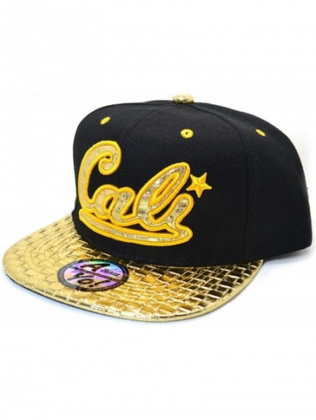 Baseball Caps AblessYo Gold Bling California Republic Bear Flat Bill Visor Snapback Baseball Cap AYO6048 - Cali - CI18UECLRQG...