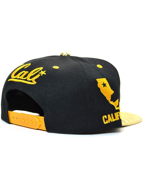 Baseball Caps AblessYo Gold Bling California Republic Bear Flat Bill Visor Snapback Baseball Cap AYO6048 - Cali - CI18UECLRQG...