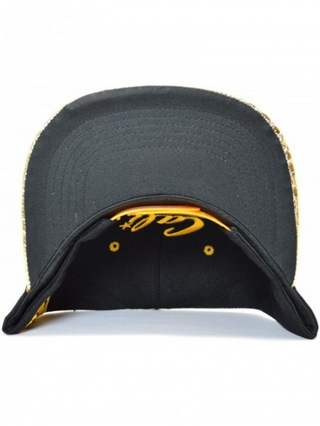 Baseball Caps AblessYo Gold Bling California Republic Bear Flat Bill Visor Snapback Baseball Cap AYO6048 - Cali - CI18UECLRQG...