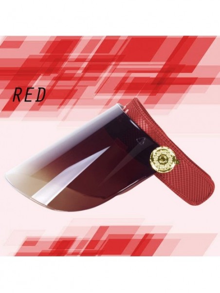 Visors Women Anti-UV Visor Hat UPF40+ Solar Sun Protection Headband Summer Cap - Red - CY11W3E8Z6J $29.25