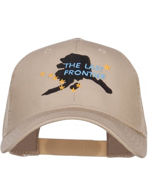 Baseball Caps Alaska Last Frontier State Embroidered Trucker Cap - Khaki - CV12LJZ9KK7 $27.04