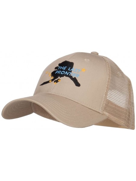 Baseball Caps Alaska Last Frontier State Embroidered Trucker Cap - Khaki - CV12LJZ9KK7 $27.04