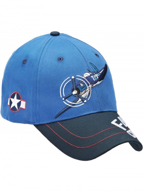 Baseball Caps Wright Bros. World War Two F4U Corsair 3D Embroidered Premium Cap Blue - CH195E9AHX4 $37.02