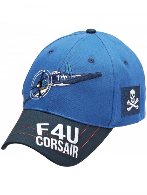 Baseball Caps Wright Bros. World War Two F4U Corsair 3D Embroidered Premium Cap Blue - CH195E9AHX4 $37.02