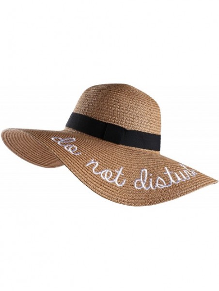 Sun Hats Ribbon Band Floppy Straw Hat Natural Tone Breathable Sun Cap Anti UA for Women - Tan - C7183GWA696 $18.30