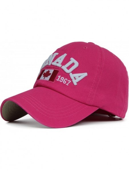 Baseball Caps Unisex Vintage Trendy Baseball Cap Trucker Hat Golf Travel Hip Hop Canada Flag Maple - Pink - CH11A159RDL $15.44