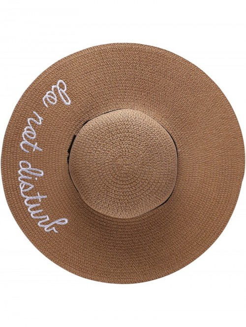 Sun Hats Ribbon Band Floppy Straw Hat Natural Tone Breathable Sun Cap Anti UA for Women - Tan - C7183GWA696 $18.30