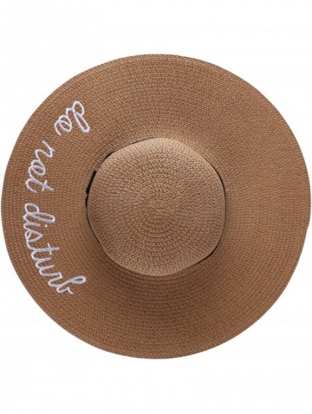 Sun Hats Ribbon Band Floppy Straw Hat Natural Tone Breathable Sun Cap Anti UA for Women - Tan - C7183GWA696 $18.30