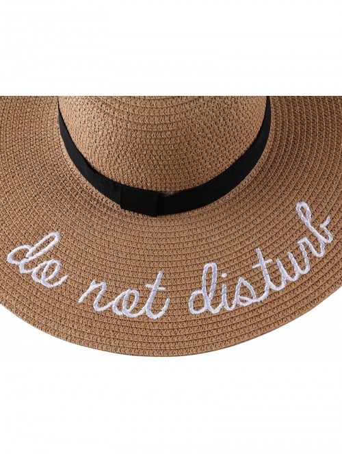 Sun Hats Ribbon Band Floppy Straw Hat Natural Tone Breathable Sun Cap Anti UA for Women - Tan - C7183GWA696 $18.30