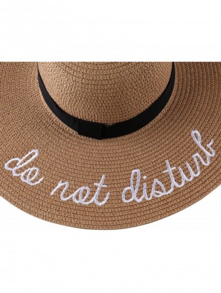 Sun Hats Ribbon Band Floppy Straw Hat Natural Tone Breathable Sun Cap Anti UA for Women - Tan - C7183GWA696 $18.30