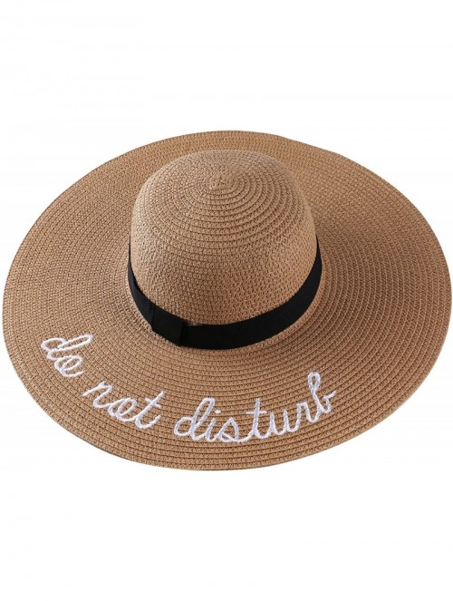 Sun Hats Ribbon Band Floppy Straw Hat Natural Tone Breathable Sun Cap Anti UA for Women - Tan - C7183GWA696 $18.30