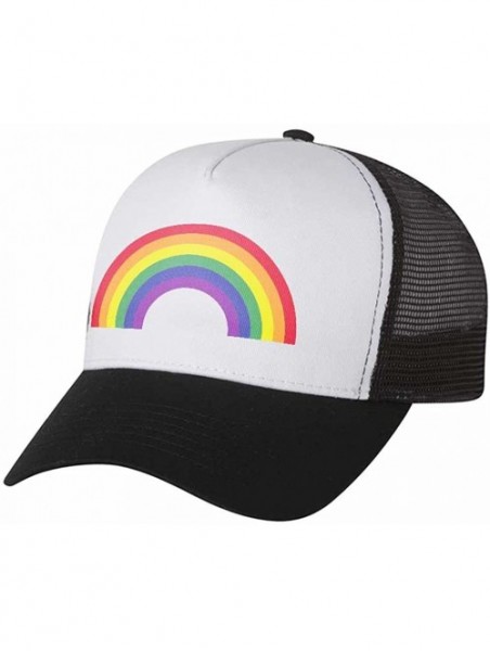 Baseball Caps Pride Parade Trucker Hat Gay & Lesbian Pride Rainbow Flag Trucker Hat Mesh Cap - Green/White - C918CU7RYOR $18.47