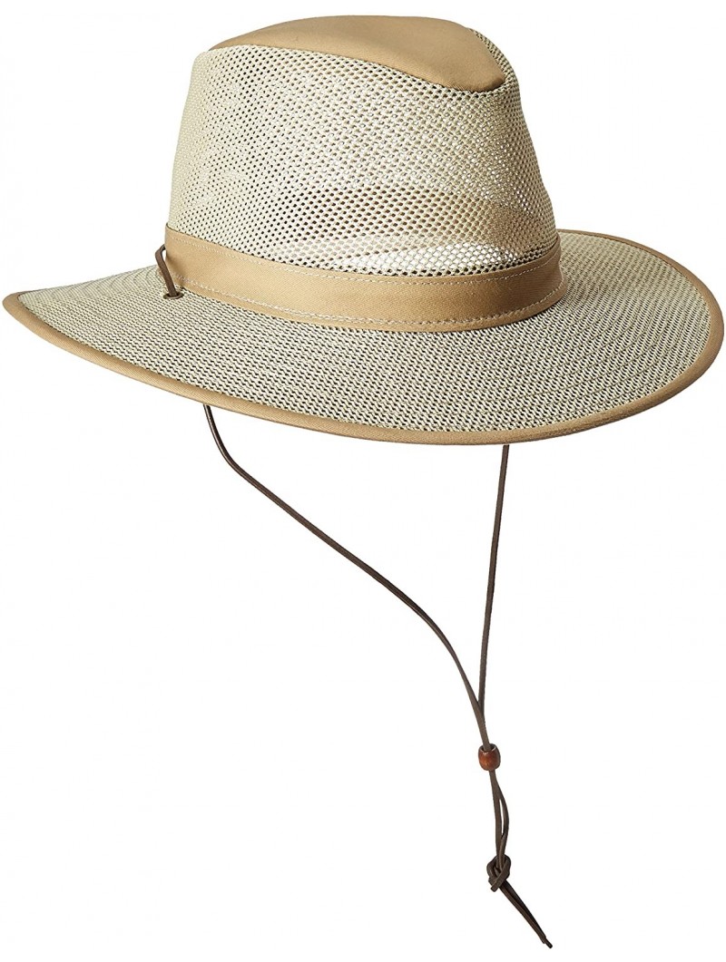 Sun Hats Aussie Breezer 5310 Cotton Mesh Hat - Khaki - CK112VGHHNB $48.98