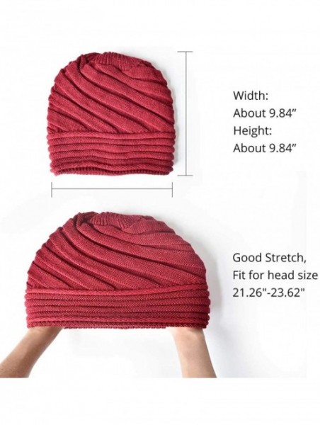 Skullies & Beanies Knit Slouchy Beanie Hats for Women Oversized Warm Winter Hats Baggy Ski Cap - Navy - CQ18WZQ93QR $11.11