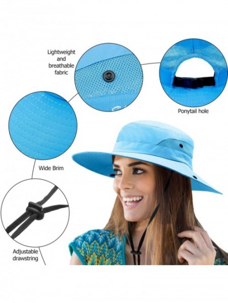 Sun Hats Women Protection Ponytail Fishing - CX196Z35L49 $25.11