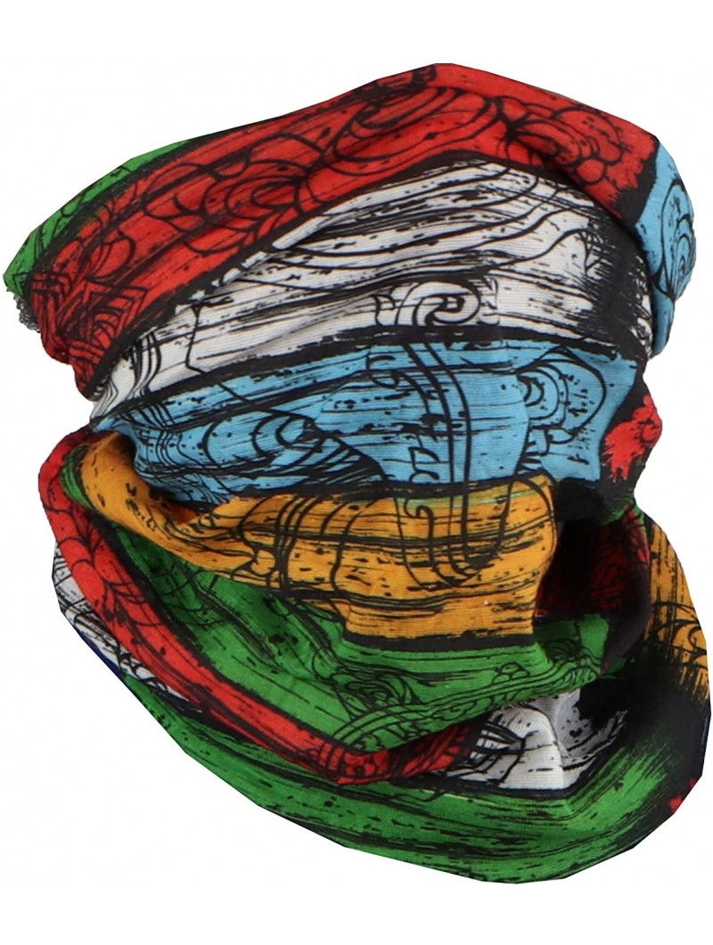 Balaclavas Seamless Bandana Tube Face Scarf - Red Orange Green - CV198D8EZKN $20.61