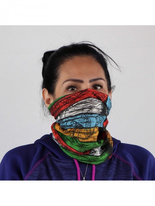 Balaclavas Seamless Bandana Tube Face Scarf - Red Orange Green - CV198D8EZKN $20.61