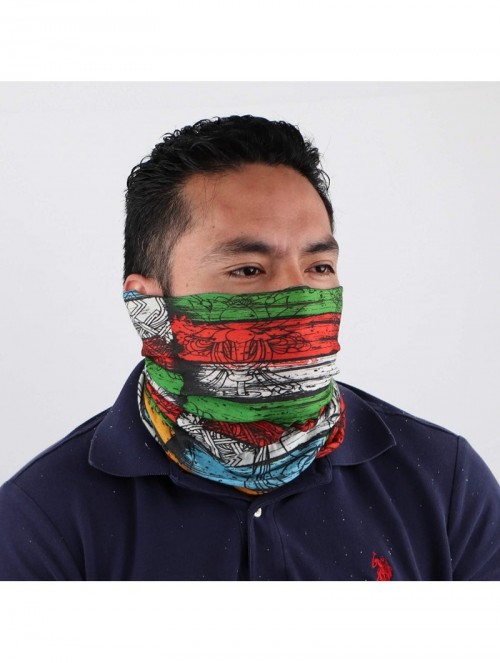 Balaclavas Seamless Bandana Tube Face Scarf - Red Orange Green - CV198D8EZKN $20.61