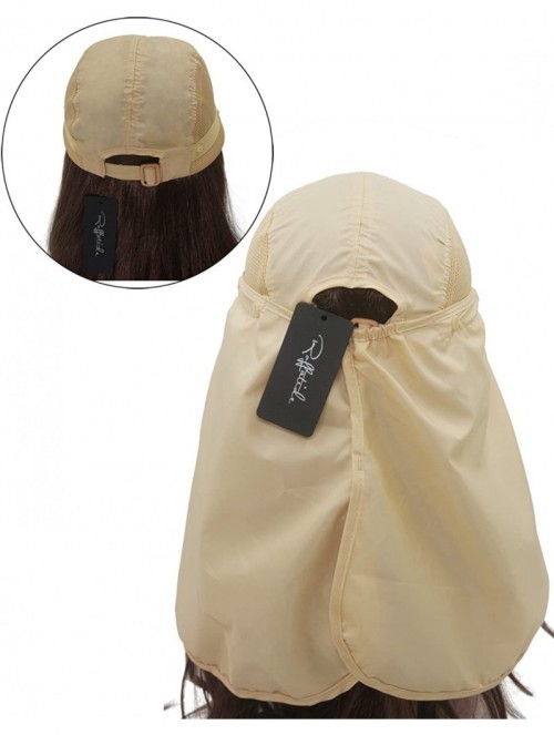 Sun Hats UPF 50+ Sun Hat with Neck Flap Removable Multifunction Outdoor Sport Summer Cap - Khaki - CV184QR49SD $13.29