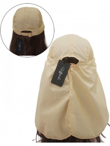 Sun Hats UPF 50+ Sun Hat with Neck Flap Removable Multifunction Outdoor Sport Summer Cap - Khaki - CV184QR49SD $13.29