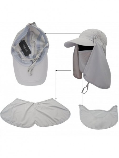 Sun Hats UPF 50+ Sun Hat with Neck Flap Removable Multifunction Outdoor Sport Summer Cap - Khaki - CV184QR49SD $13.29