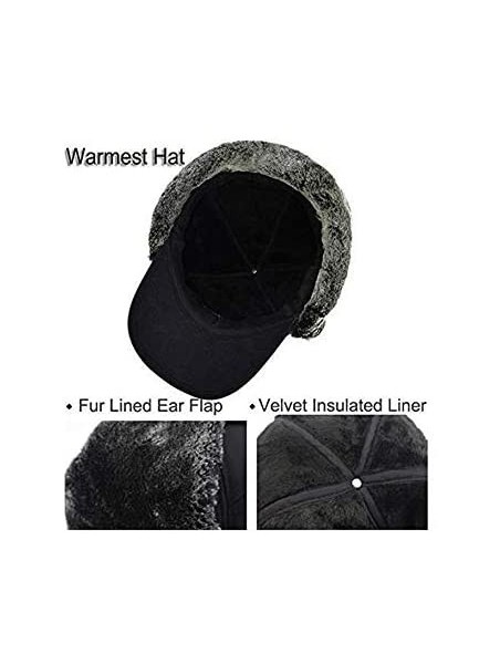 Balaclavas Unisex Winter Warm Earflap Trapper Hat Faux Fur Bomber Hat with Removable Cover - Black - C118A9WUMXR $13.47