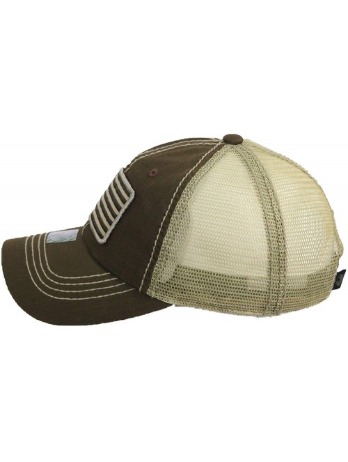 Baseball Caps US Flag Baseball Cap USA Mesh Trucker Fashion Hipster Golf Hiking Camping Hat - Brown - C818U4R09HG $20.95