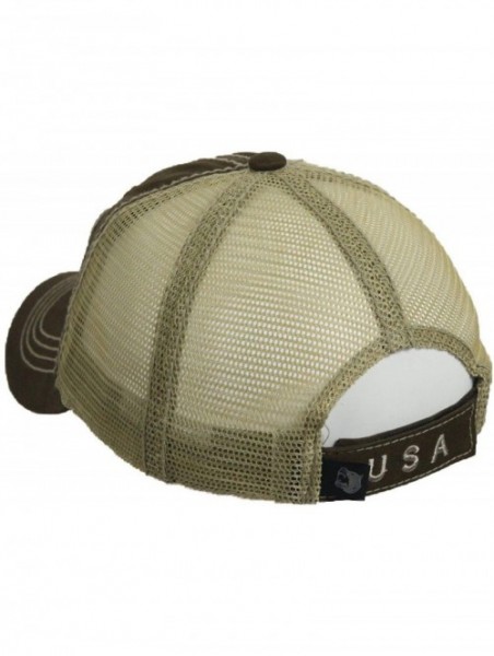 Baseball Caps US Flag Baseball Cap USA Mesh Trucker Fashion Hipster Golf Hiking Camping Hat - Brown - C818U4R09HG $20.95