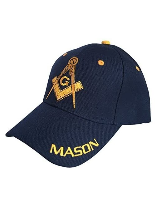 Baseball Caps Freemason Mason Symbol Adjustable 3D Embroidery Baseball Cap Hat - Navy - CS12NSZNE99 $12.99