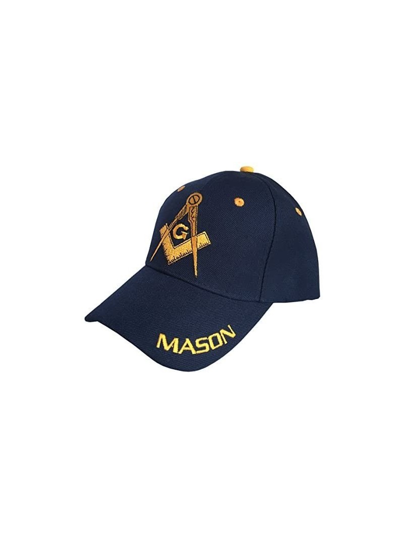 Baseball Caps Freemason Mason Symbol Adjustable 3D Embroidery Baseball Cap Hat - Navy - CS12NSZNE99 $12.99