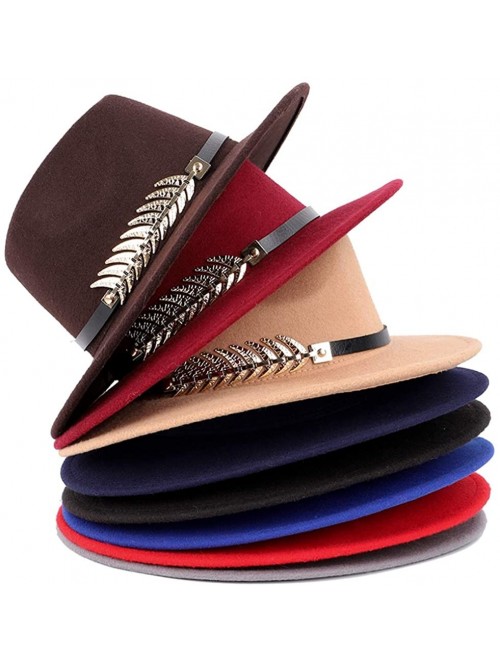 Fedoras Unisex Fashion Fedora Hat Classic Jazz Caps Vintage Bowler Hat with Feather - Black - CM18QIKGM3M $26.80