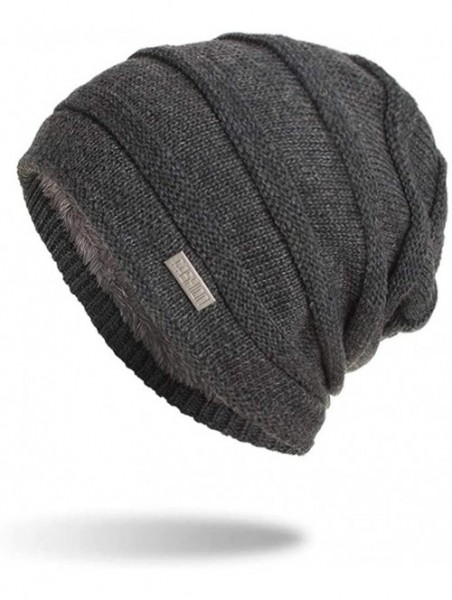 Skullies & Beanies Unisex Knit Cap Hedging Head Hat Beanie Cap Warm Outdoor Fashion Hat - Gray - CZ18LY4HMAN $14.15