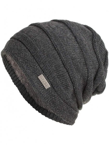 Skullies & Beanies Unisex Knit Cap Hedging Head Hat Beanie Cap Warm Outdoor Fashion Hat - Gray - CZ18LY4HMAN $14.15