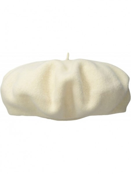 Berets Women's Scala Wool Beret - White - CT111CE1O4V $17.30