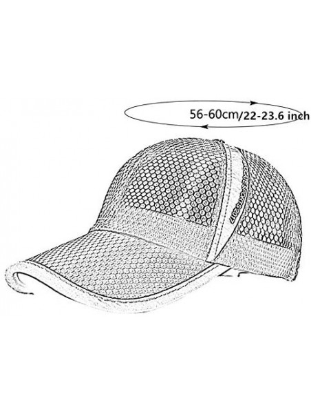 Baseball Caps Unisex Mesh Tennis Cap Outdoor Anti-UV Quick Dry Adjustable Running Baseball Hat - Light Blue - CV18RX3Y6Y8 $14.77