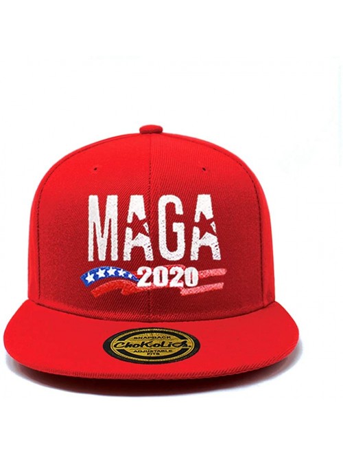 Baseball Caps Trump MAGA Star Make America Great Again Flat Visor Snapback Baseball Cap Rally Campaign PS101 - Ps101 Red - CY...